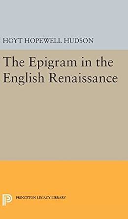 epigram english renaissance princeton library Reader