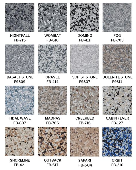 Epoxy Floor Color Chart