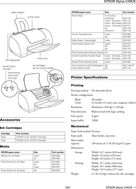 epson stylus c40ux printer manual Doc