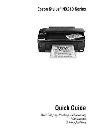 epson stylus nx215 printer manual Epub