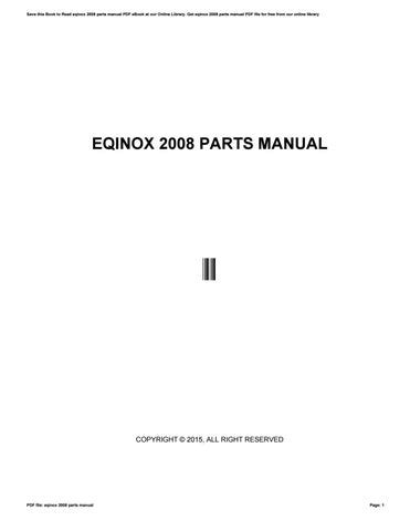 eqinox 2008 parts manual PDF