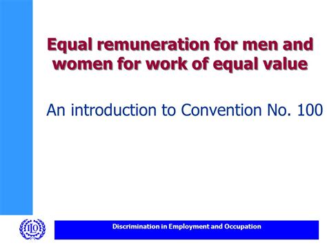 equal remuneration for men and women workers for work of equal value Reader