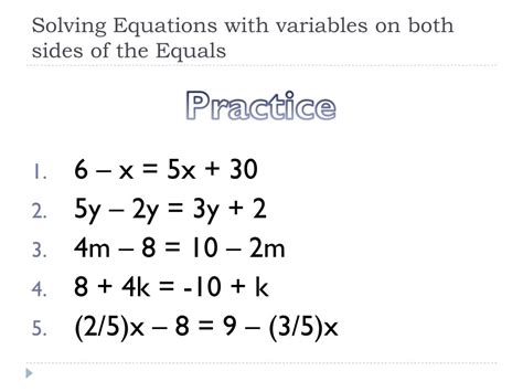 equations with variables on both sides