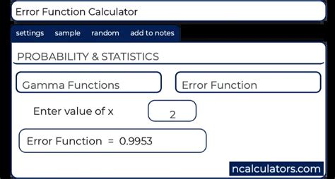 error function calculator