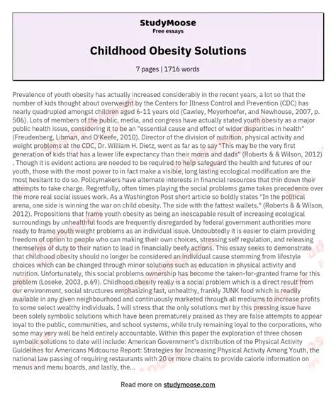 essay problem solution obesity Epub