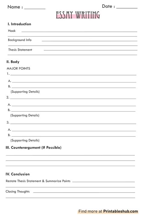 essay writing paper template Doc