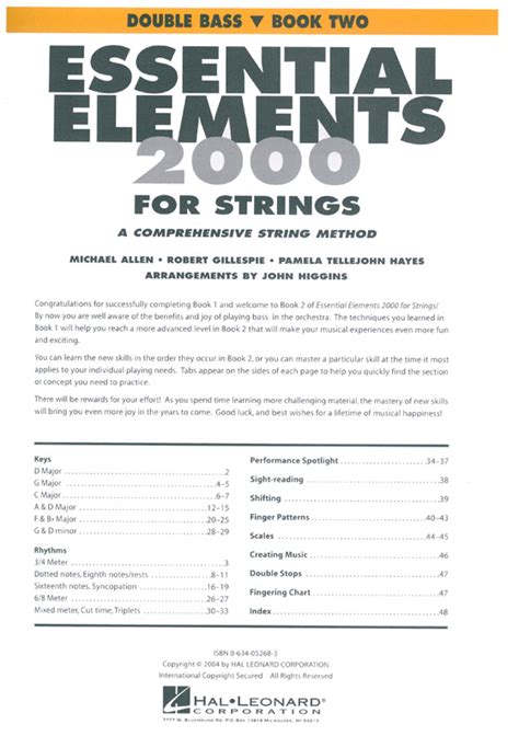 essential elements 2000 for strings book 2 double bass Reader