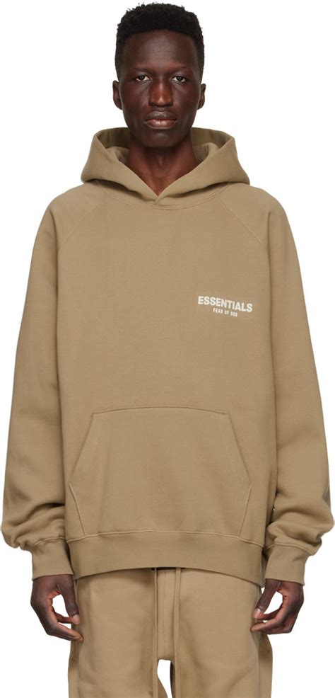 essentials hoodie tan