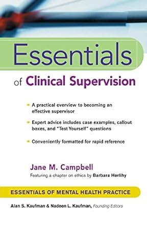 essentials of clinical supervision essentials of mental health practice Reader