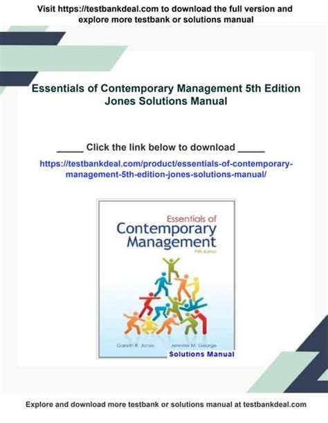 essentials of contemporary management 5th edition Kindle Editon