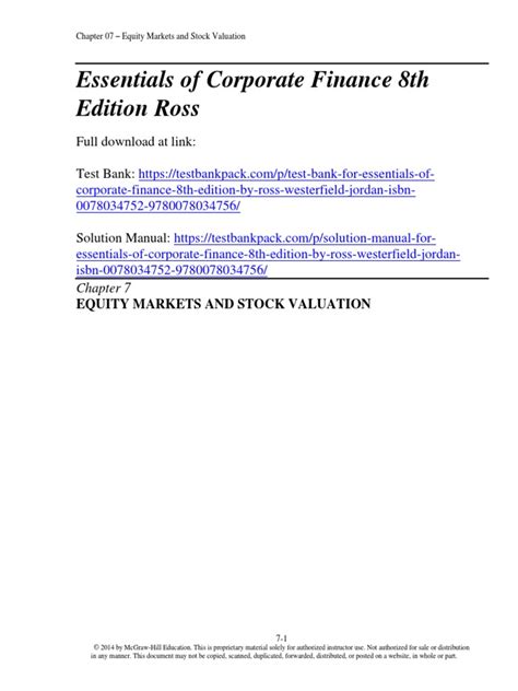 essentials of corporate finance 8th edition solutions Epub