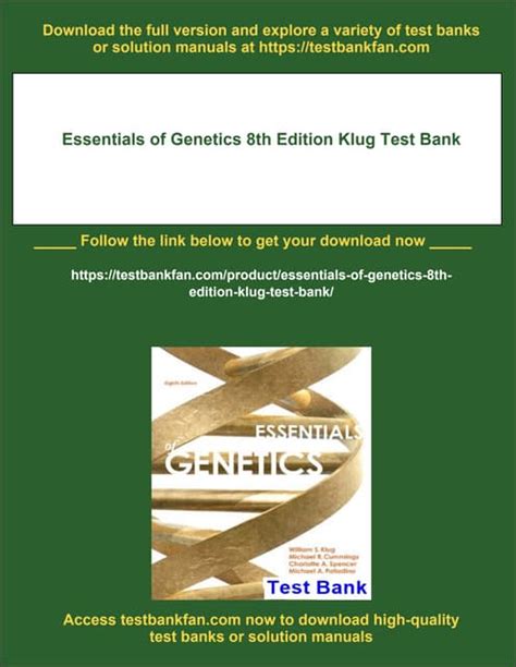 essentials of genetics klug 8th pdf Epub