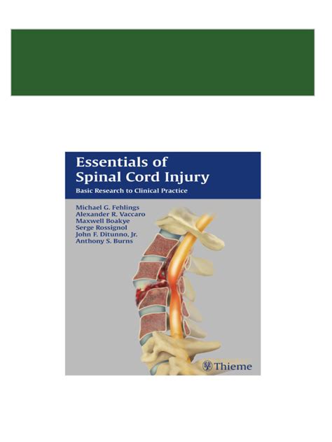 essentials of spinal cord injury basic research to clinical practice Reader