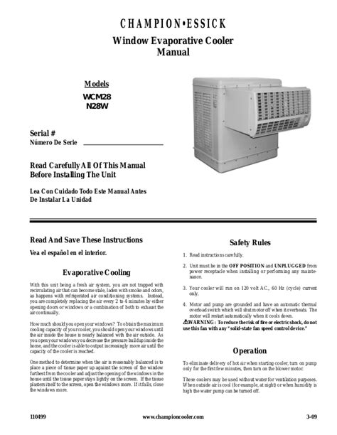 essick wcm28 n28w user guide PDF