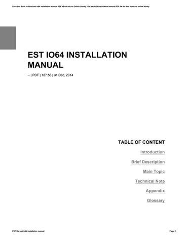 est io64 installation manual Doc