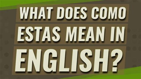 esta in english means