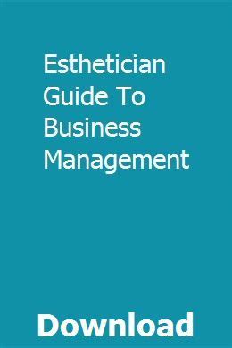 estheticians guide to business management Epub