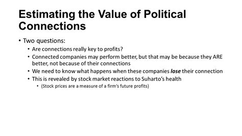 estimating the value of political connections