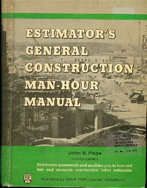 estimators man hour manual pdf Doc