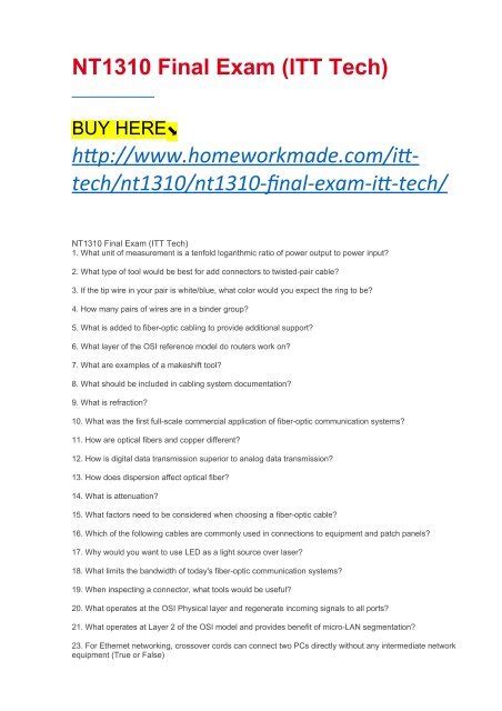 et1310 itt tech final exam Ebook PDF