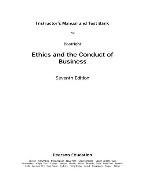 ethics conduct business 7th edition Doc