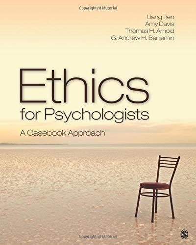 ethics for psychologists a casebook approach Reader