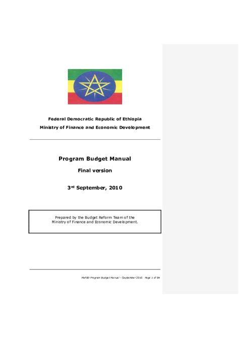 ethiopian budget manual pdf Reader