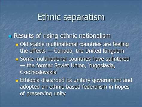 ethnic separatism definition