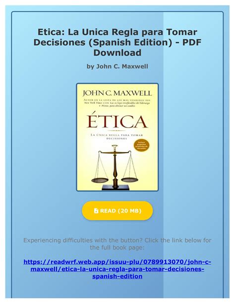 etica la unica regla para tomar decisiones spanish edition PDF