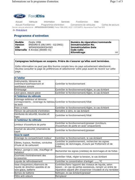 etis ford service schedule form Doc