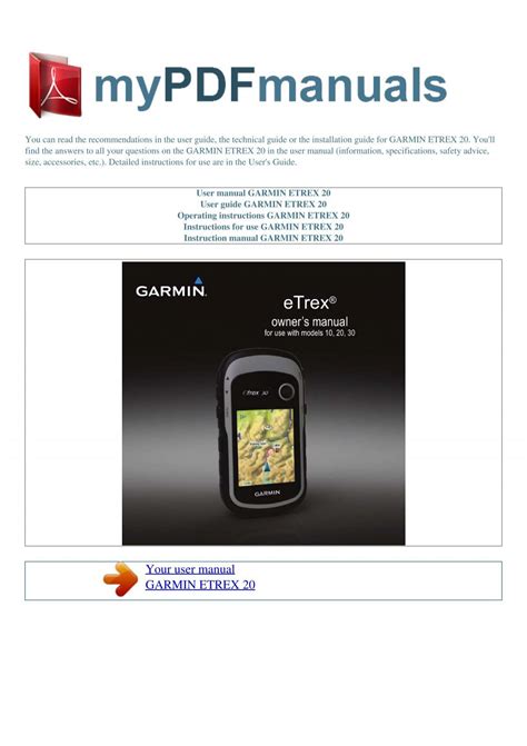 etrex 20 user manual PDF