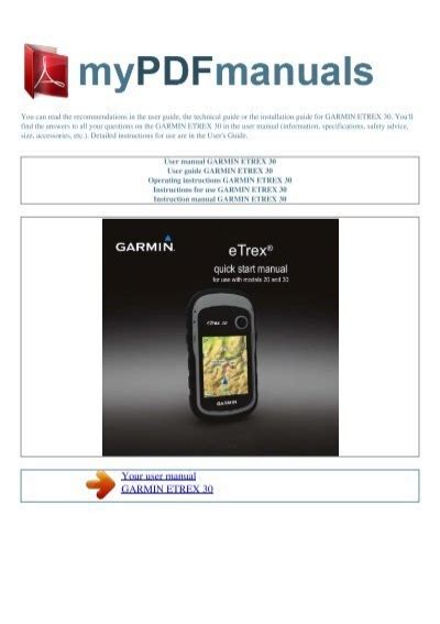 etrex 30 user manual Kindle Editon