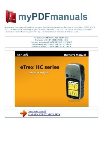 etrex vista hcx manual en espanol Kindle Editon