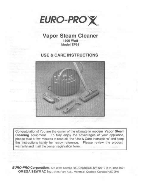 euro pro ep93 user guide Reader