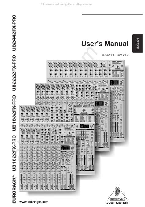 eurorack ub1622fx pro manual Kindle Editon
