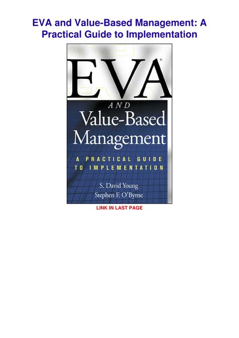 eva and value based management a practical guide to implementation Epub