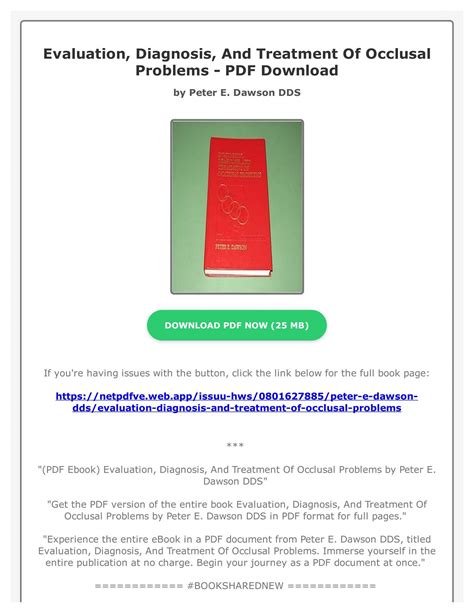 evaluation diagnosis and treatment of occlusal problems Ebook Reader