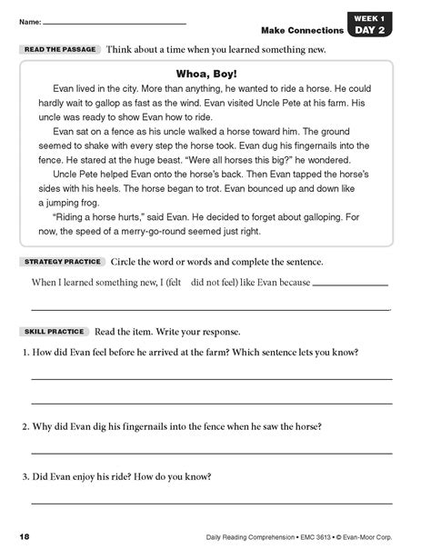 evan moor daily reading comprehension grade 6 answer pdf PDF