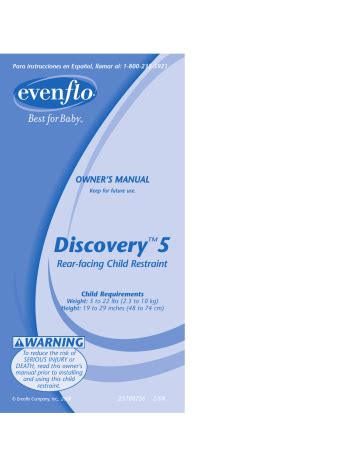 evenflo discovery 5 manual Kindle Editon