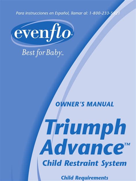 evenflo triumph advance manual Reader