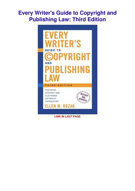 every writers guide to copyright and publishing law third edition Reader