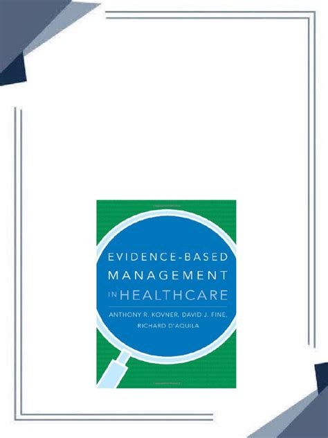 evidence based management in healthcare pdf PDF