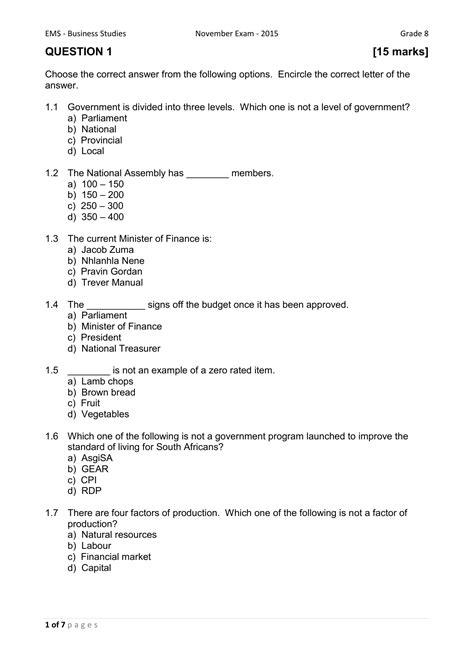 exam question paper 2015 term 2 e m s grade 8 Reader