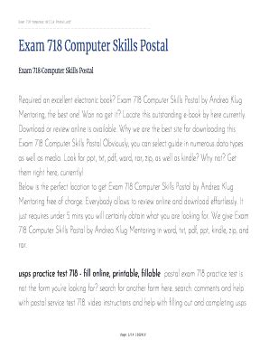 exam-718-computer-skills-postal Ebook Reader