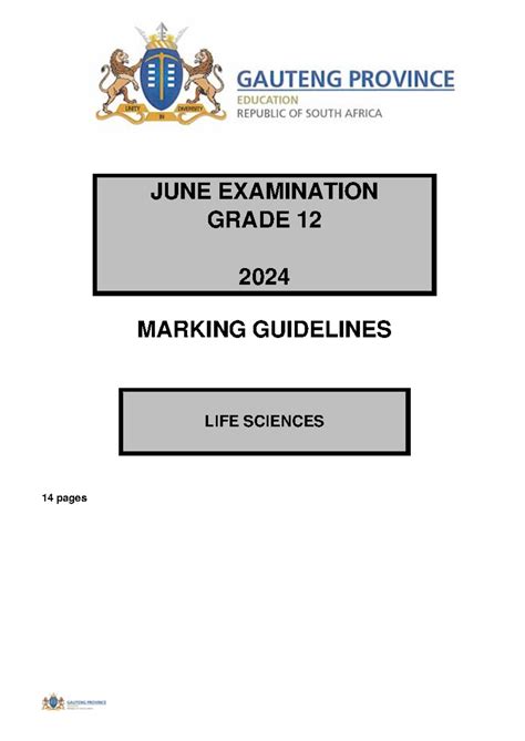 examination guidelines life sciences grade 12 june 2014 Reader