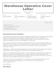 example for cover letter for warehouse operative pdf Ebook Epub