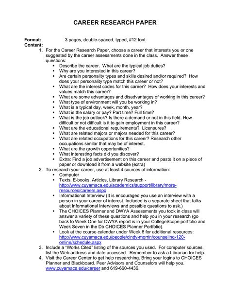 example of a career paper Kindle Editon