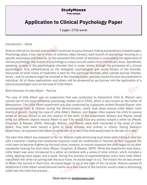 example of a psychology paper Epub