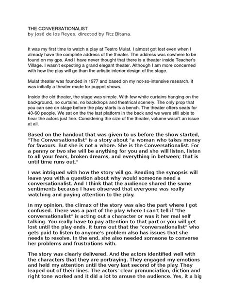 example of a reaction paper about a play Kindle Editon