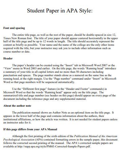 example of apa paper Reader